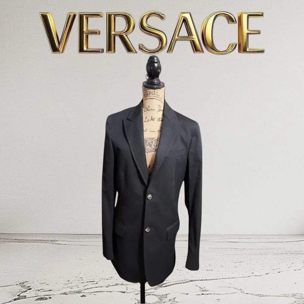 VERSACE Black Cotton Blazer Excellent Condition Sz 46/Small Mens Unisex